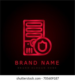 Tower red chromium metallic logo