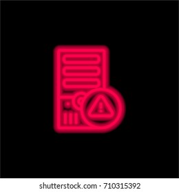 Tower red glowing neon ui ux icon. Glowing sign logo vector