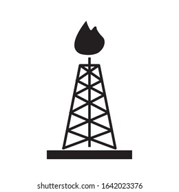 tower refinery plant isolated flat style icon vector illustration design