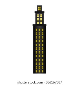 tower residence with several floors vector illustration