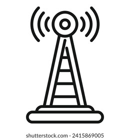 Tower road sensor icon outline vector. System control. Drive smart stop