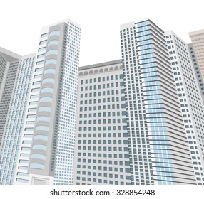 Tower scene,modern architecture style vector on a white background