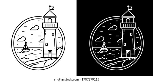 tower in the sea monoline design