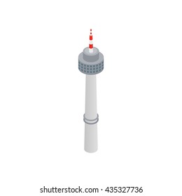 Tower In Seoul Icon, Isometric 3d Style