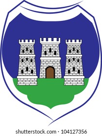 The tower in shield - City sign