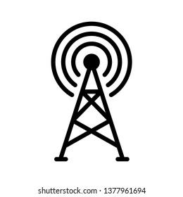 Tower Signal Icon Vector Illustration Logo Template