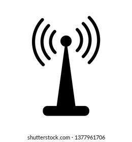 Tower Signal Icon Vector Illustration Logo Template