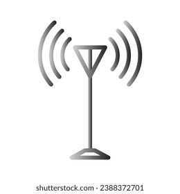 Icono de la señal de la torre de la plantilla de logotipo de ilustración vectorial para muchos fines. Aislado sobre fondo blanco.