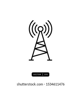 Tower Signal Icon Vector - Sign or Symbol