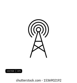 Tower Signal Icon Vector - Sign or Symbol