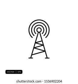 Tower Signal Icon Vector - Sign or Symbol