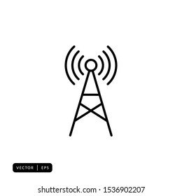 Tower Signal Icon Vector - Sign or Symbol