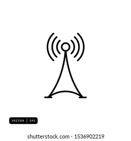 Tower Signal Icon Vector - Sign or Symbol