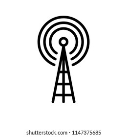 Tower Signal Icon Vector Template Editable Stroke