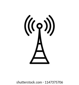 tower signal icon vector template editable stroke