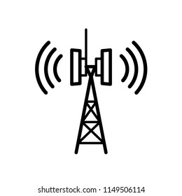 tower signal icon vector template editable stroke 