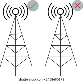 tower signal icon vector template eps 10.