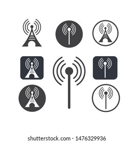 tower signal logo icon vector illustration design