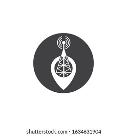 tower signal logo icon vector illustration design