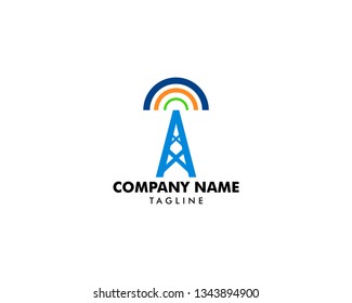 Tower signal vector logo