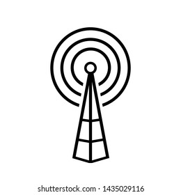 Tower Signals Icon Wireless Connection Transmitter Stock Vector ...