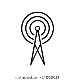 Tower Signal's Icon. Wireless Connection, Transmitter or Transmission Illustration As A Simple Vector Sign & Trendy Symbol in Line Art
 Style for Design and Websites, Presentation or Mobile Apps.