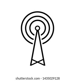 Tower Signal's Icon. Wireless Connection, Transmitter or Transmission Illustration As A Simple Vector Sign & Trendy Symbol in Line Art
 Style for Design and Websites, Presentation or Mobile Apps.