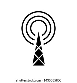 Tower Signal's Icon. Wireless Connection, Transmitter or Transmission Illustration As A Simple Vector Sign & Trendy Symbol in Glyph Style for Design and Websites, Presentation or Mobile Apps.
