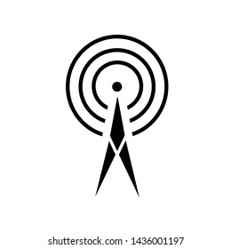 Tower Signal's Icon. Wireless Connection, Transmitter or Transmission Illustration As A Simple Vector Sign & Trendy Symbol in Glyph Style for Design and Websites, Presentation or Mobile Apps.