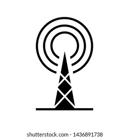 Tower Signal's Icon. Wireless Connection, Transmitter or Transmission Illustration As A Simple Vector Sign & Trendy Symbol in Glyph Style for Design and Websites, Presentation or Mobile Apps.
