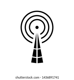 Tower Signal's Icon. Wireless Connection, Transmitter or Transmission Illustration As A Simple Vector Sign & Trendy Symbol in Glyph Style for Design and Websites, Presentation or Mobile Apps.
