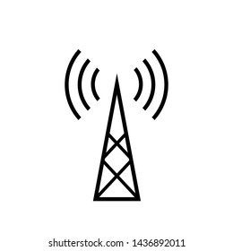 Tower Signal's Icon. Wireless Connection, Transmitter or Transmission Illustration As A Simple Vector Sign & Trendy Symbol in Line Art
 Style for Design and Websites, Presentation or Mobile Apps.