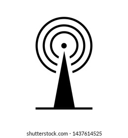 Tower Signal's Icon. Wireless Connection, Transmitter or Transmission Illustration As A Simple Vector Sign & Trendy Symbol in Glyph Style for Design and Websites, Presentation or Mobile Apps.