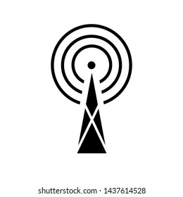 Tower Signal's Icon. Wireless Connection, Transmitter or Transmission Illustration As A Simple Vector Sign & Trendy Symbol in Glyph Style for Design and Websites, Presentation or Mobile Apps.