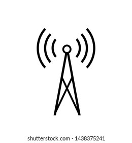 Tower Signal's Icon. Wireless Connection, Transmitter or Transmission Illustration As A Simple Vector Sign & Trendy Symbol in Line Art
 Style for Design and Websites, Presentation or Mobile Apps.