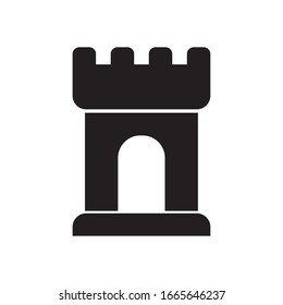tower silhouette style icon design of Security system warning protection danger web alert and safe theme Vector illustration