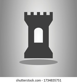Tower simple icon with shadow. Flat desing