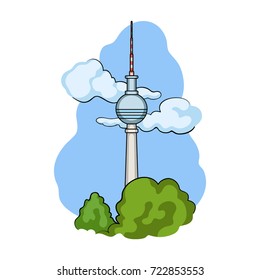 Tower, single icon in cartoon style.Tower, vector symbol stock illustration web.