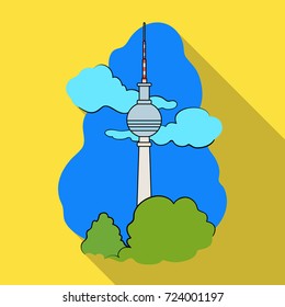 Tower, single icon in flat style.Tower, vector symbol stock illustration web.