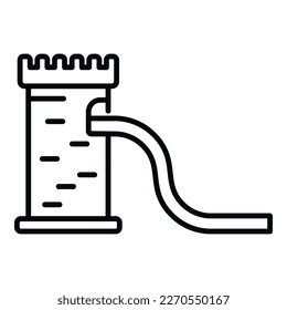 Vector de contorno de icono de diapositiva de torre. Parque acuático. Piscina acuática