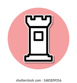 tower sticker icon. Simple thin line, outline vector of web icons for ui and ux, website or mobile application