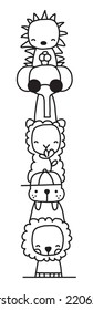 Tower of summer animals vector illustration