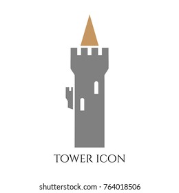 tower symbol icon isolated on white background