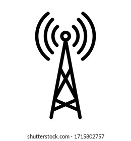 
The Tower Is Television Or Telephone. Antenna For Fast Internet Connection. Simple Vector Icon.