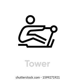 Tower training apparatus activity icon. Editable stroke