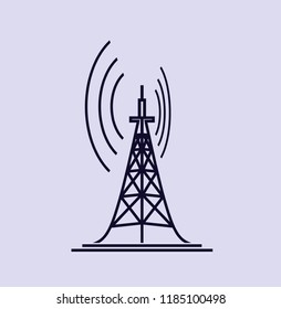 tower transmitter icon illustration