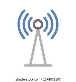 tower vector color line icon 