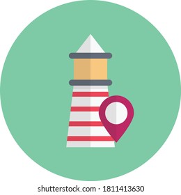 icono de color plano del vector de torre