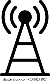 icono plano de glifo vector de torre 