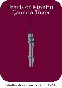 Çamlıca Tower Vector Illustarion (Pearls of Istanbul Series)